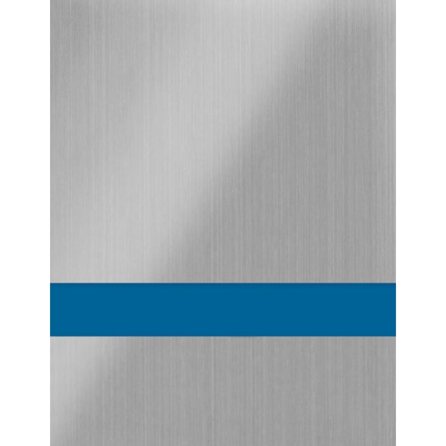 24" x 49" x 1/16" Brushed Stainless/Blue Gemini Duets Laser XT Plastic