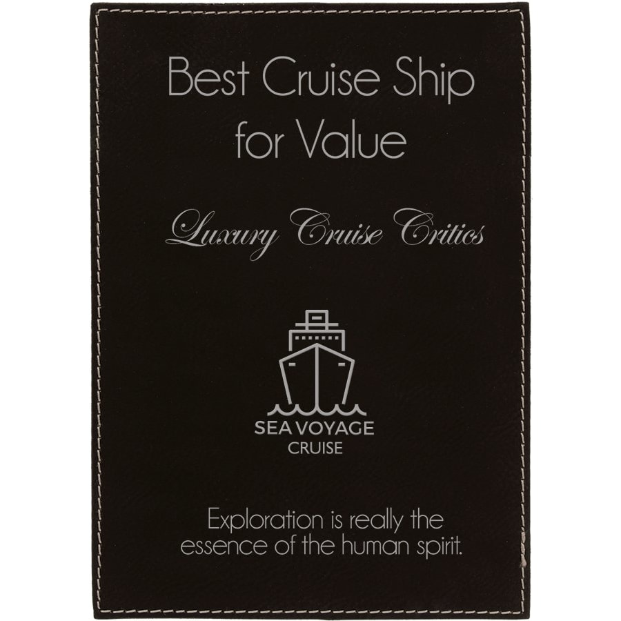 4" x 6" Black/Silver Leatherette Plaque Plate