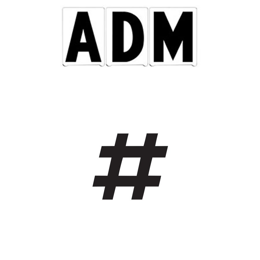 4"(H) Black ADM Font Hashtag Symbol Gemini Pronto Changeable Copy