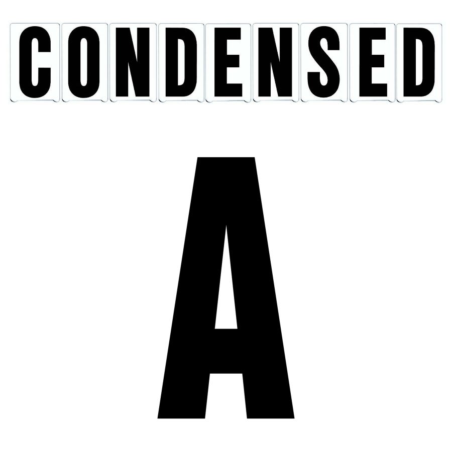 4"(H) Black Condensed Font Letter A Gemini Pronto Changeable Copy