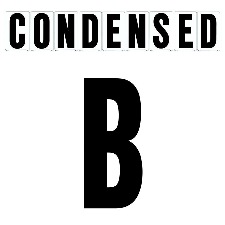 4"(H) Black Condensed Font Letter B Gemini Pronto Changeable Copy