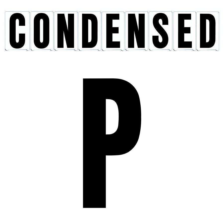 4"(H) Black Condensed Font Letter P Gemini Pronto Changeable Copy