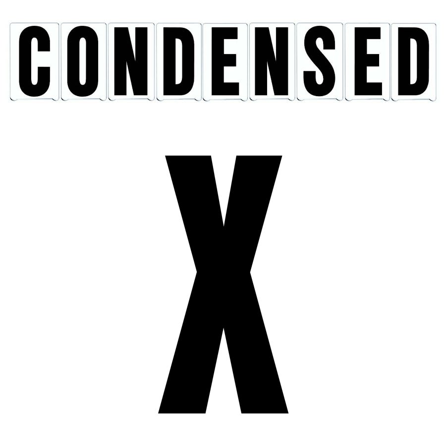 4"(H) Black Condensed Font Letter X Gemini Pronto Changeable Copy