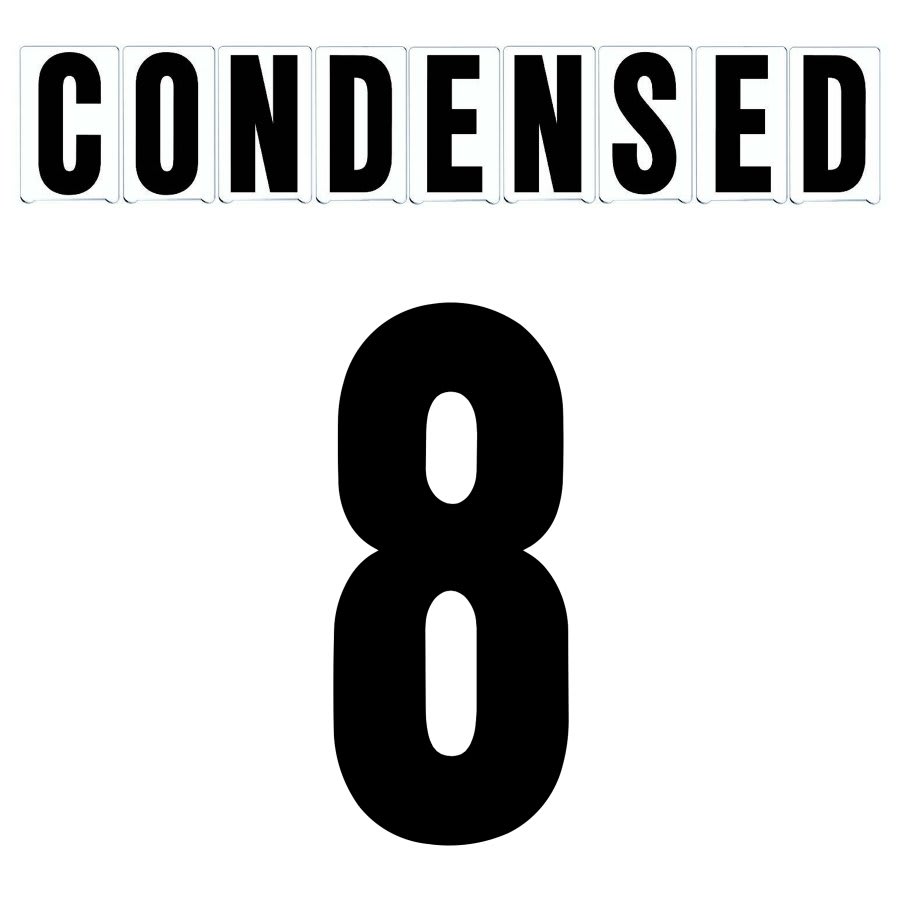 4"(H) Black Condensed Font Number 8 Gemini Pronto Changeable Copy