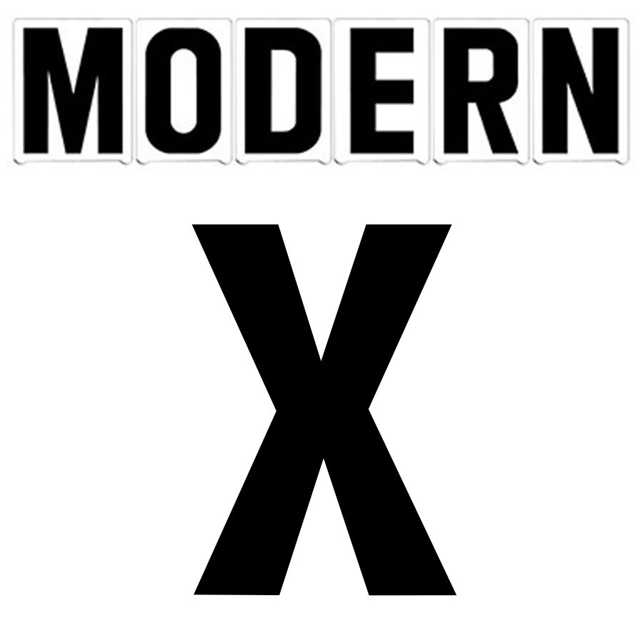 4"(H) Black Modern Font Letter X Gemini Pronto Changeable Copy