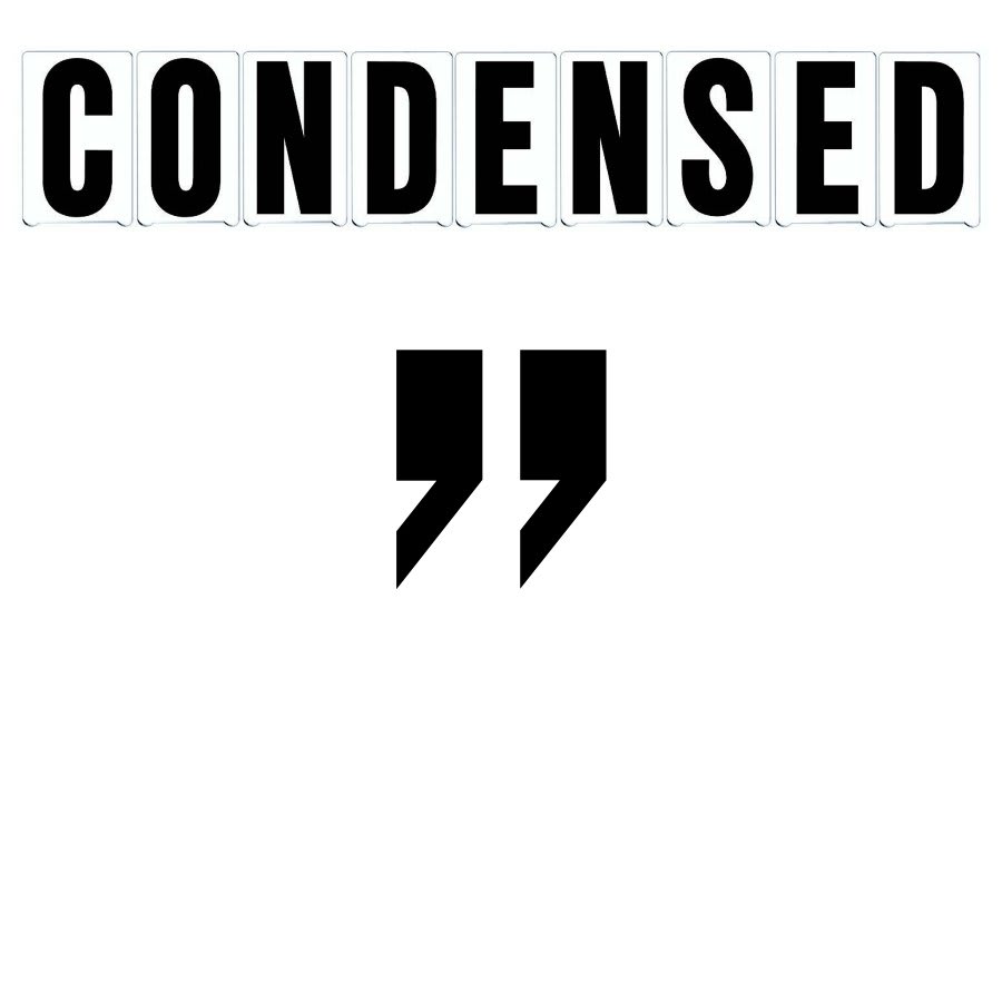 6"(H) Black Condensed Font Right Quote Mark Gemini Pronto Changeable Copy