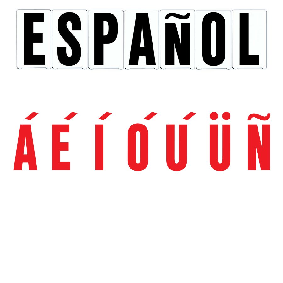 6"(H) Red Spanish Characters Gemini Pronto Changeable Copy Letter Set