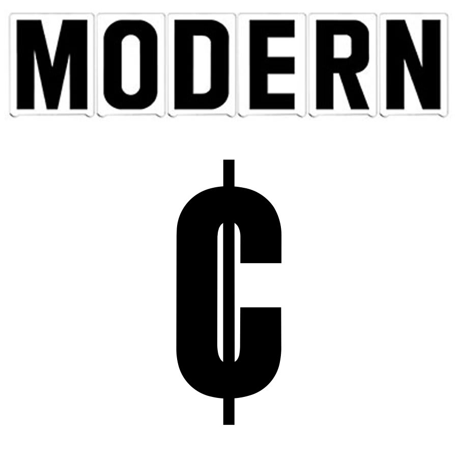 6"(H) Black Modern Font Cent Sign Gemini Pronto Changeable Copy