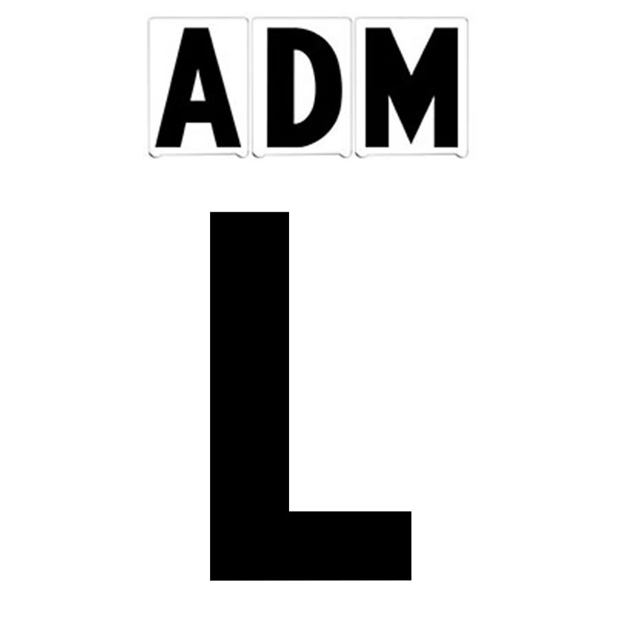 8"(H) Black ADM Font Letter L Gemini Pronto Changeable Copy