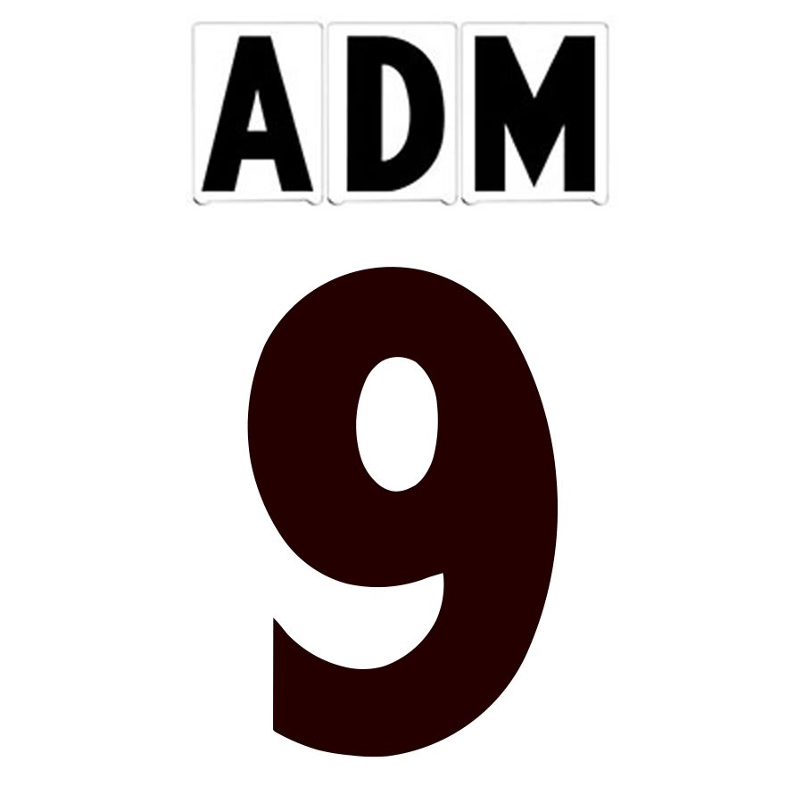 8"(H) Black ADM Font Number 9 Gemini Pronto Changeable Copy
