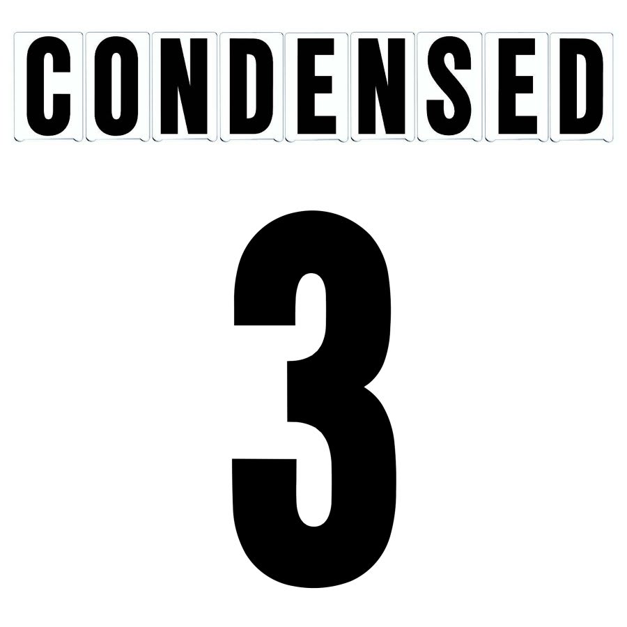 8"(H) Black Condensed Font Number 3 Gemini Pronto Changeable Copy