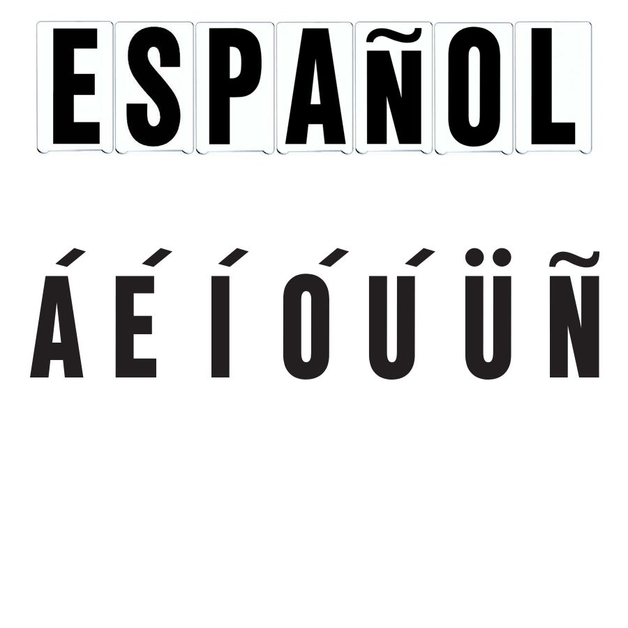 8"(H) Black Spanish Characters Gemini Pronto Changeable Copy Letter Set