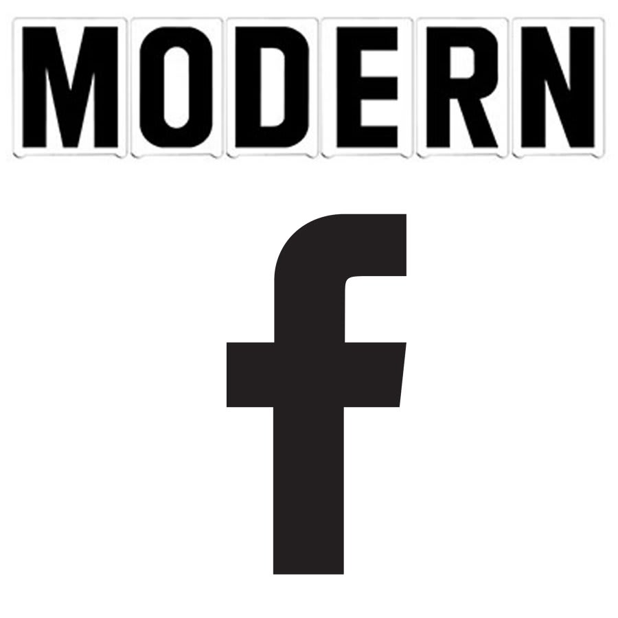 8"(H) Black Modern Font Facebook Symbol Gemini Pronto Changeable Copy