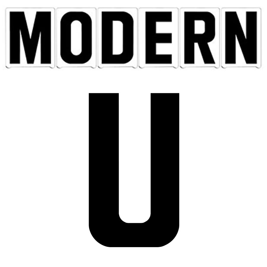 8"(H) Black Modern Font Letter U Gemini Pronto Changeable Copy