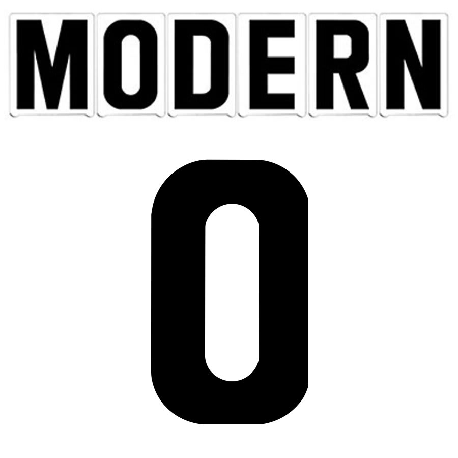 8"(H) Black Modern Font Number 0 Gemini Pronto Changeable Copy
