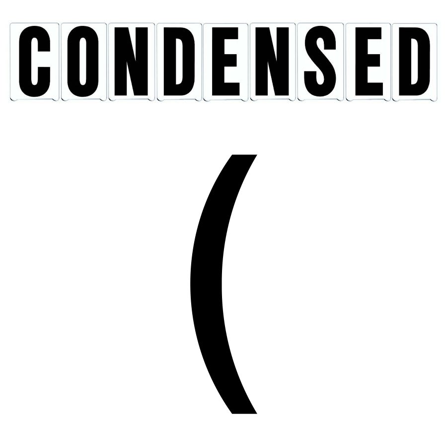 10"(H) Black Condensed Font Left Parenthesis Gemini Pronto Changeable Copy