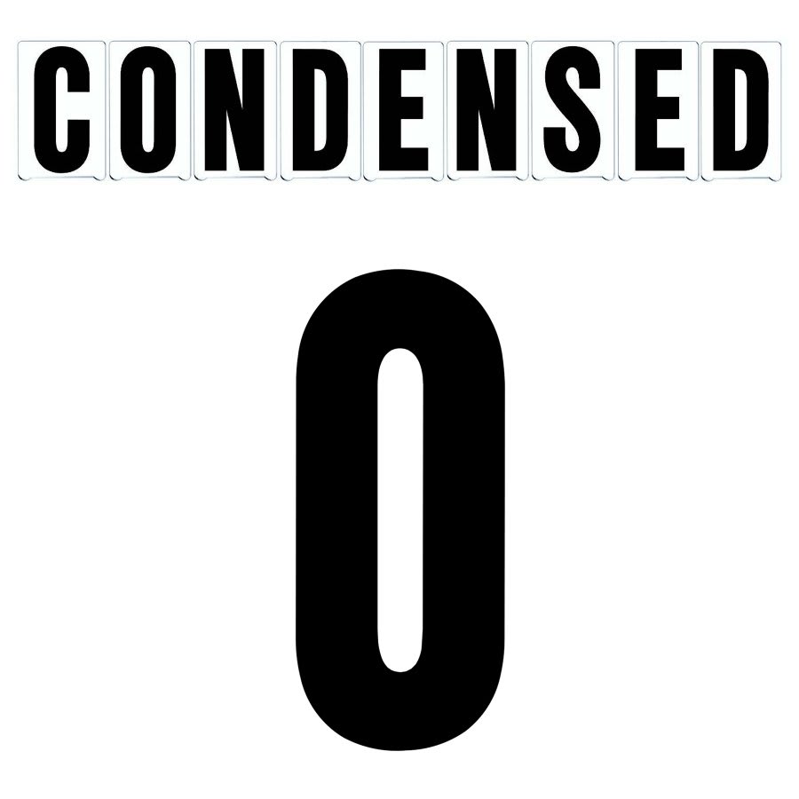10"(H) Black Condensed Font Letter O Gemini Pronto Changeable Copy