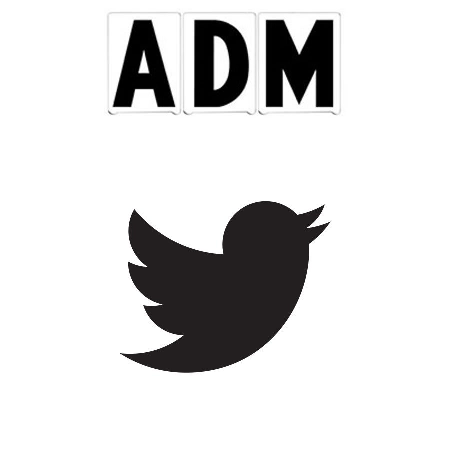 8" on 9"(H) Black ADM Font Twitter Symbol Gemini Pronto Changeable Copy