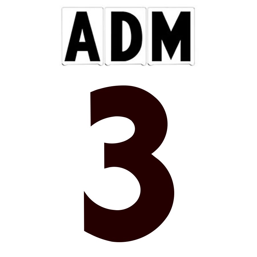 8" on 9"(H) Black ADM Font Number 3 Gemini Pronto Changeable Copy