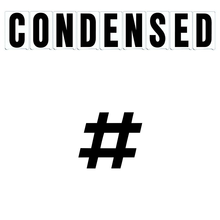 8" on 9"(H) Black Condensed Font Hashtag Symbol Gemini Pronto Changeable Copy