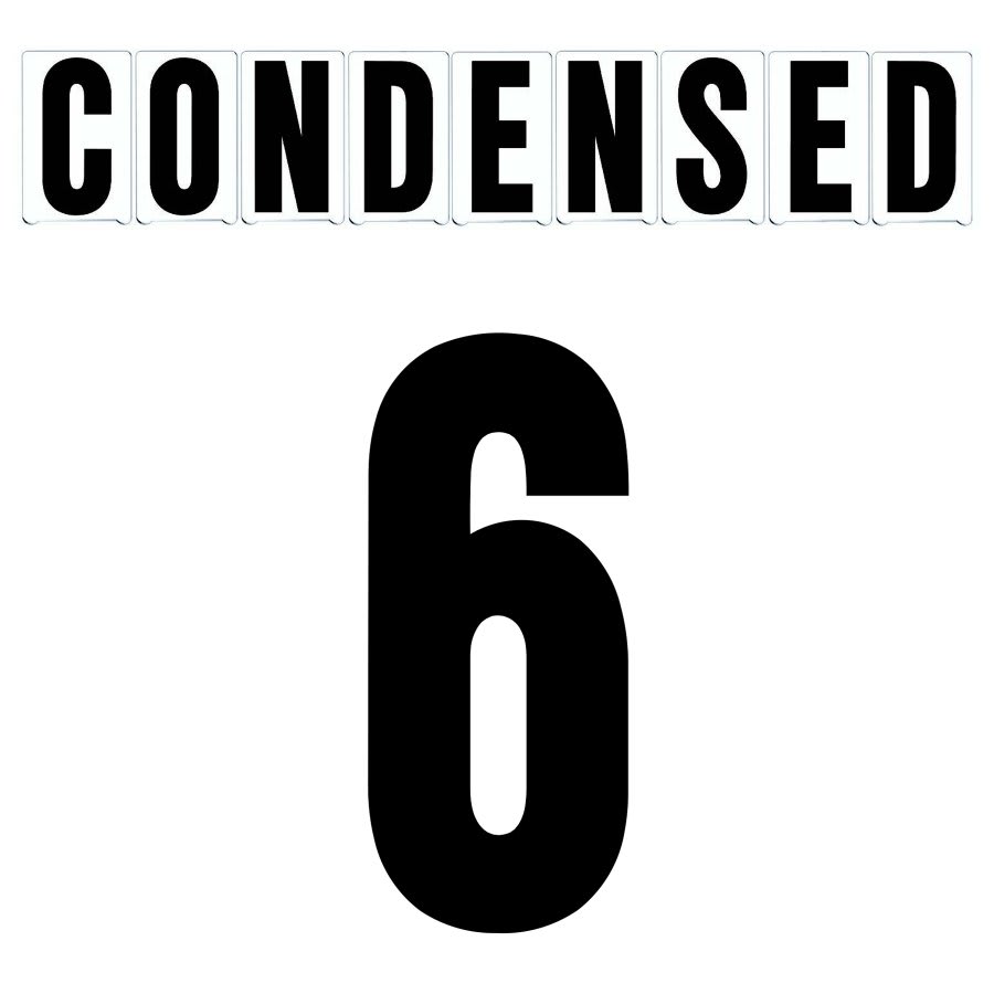8" on 9"(H) Black Condensed Font Number 6 Gemini Pronto Changeable Copy