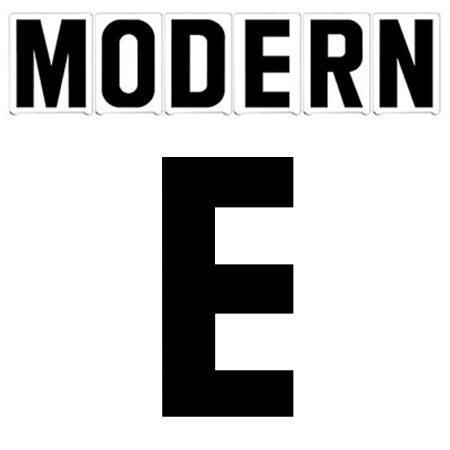 8" on 9"(H) Black Modern Font Letter E Gemini Pronto Changeable Copy
