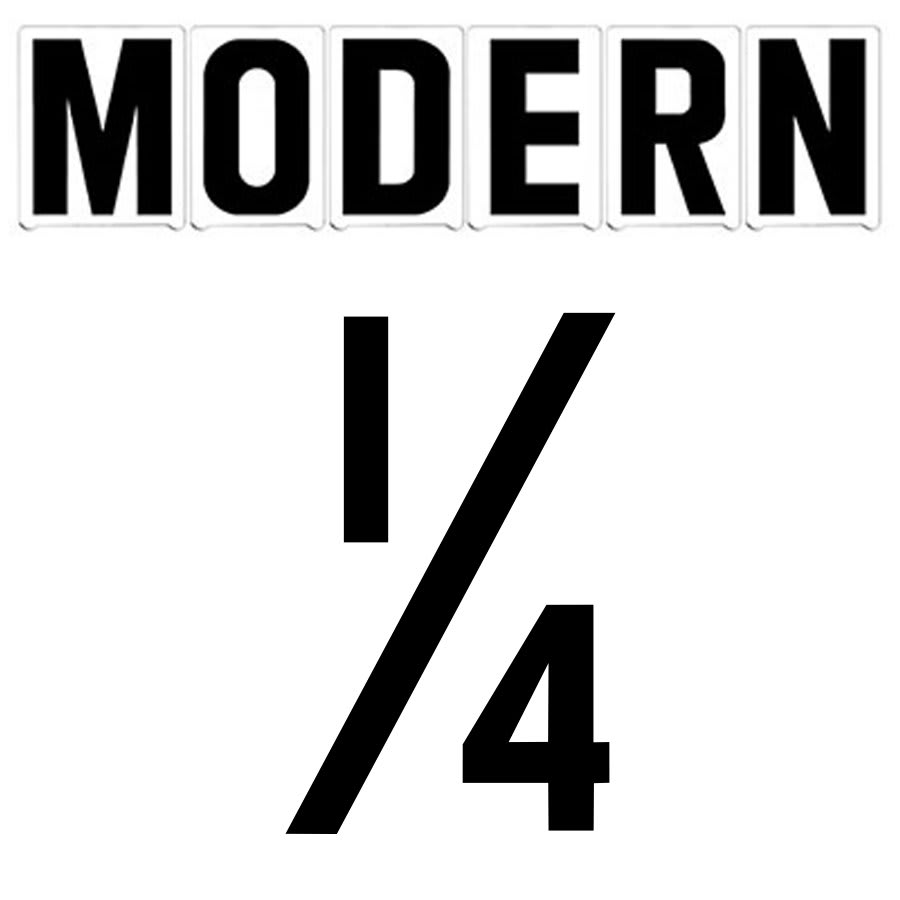 8" on 9"(H) Black Modern Font 1/4 Mark Gemini Pronto Changeable Copy