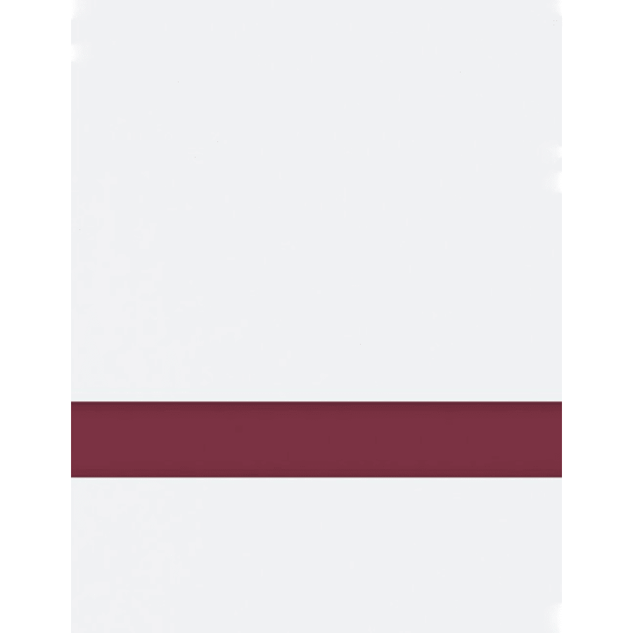 12" x 24" x 1/16" White/Maroon Matte Duets Rotary Indoor Plastic