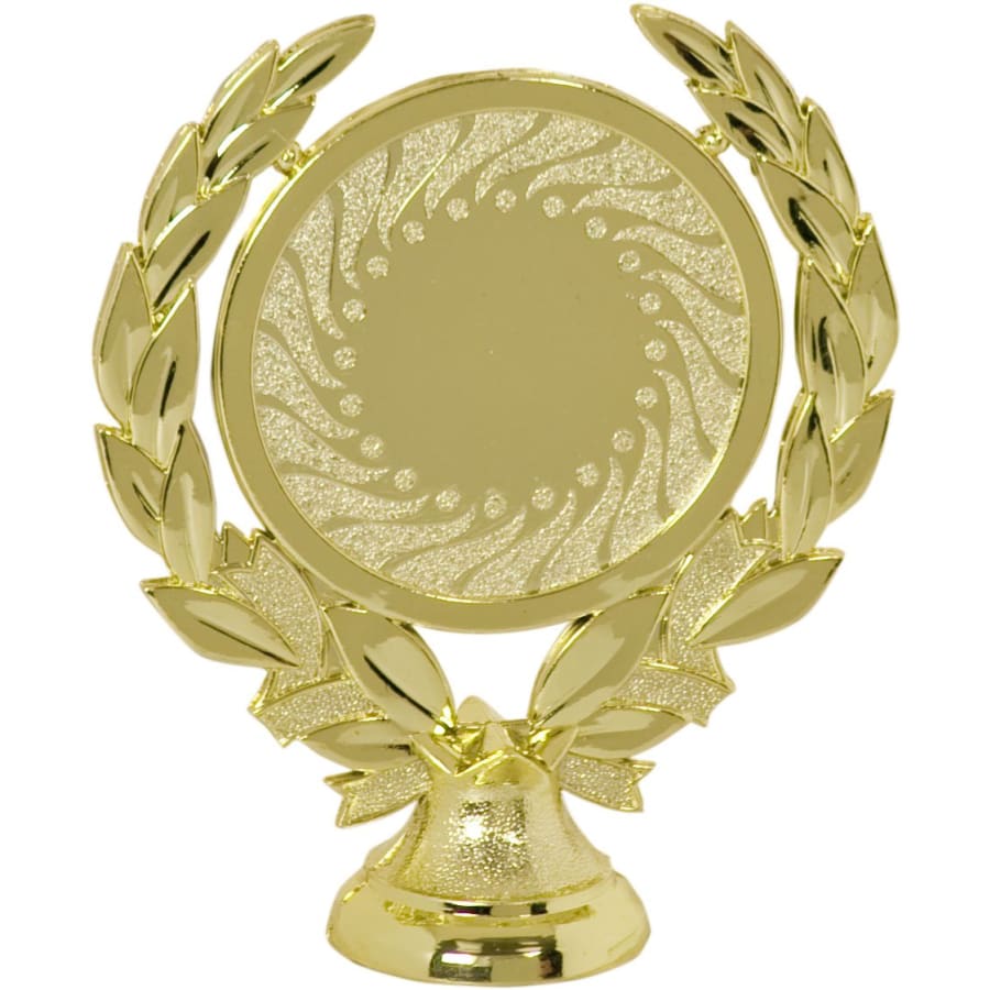 4" Gold Round Wreath 2" Insert Holder Figure