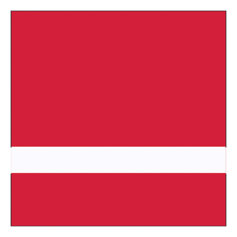 24" x 24" x 1/16" Brushed Satin Red/White Gemini Duets Selects