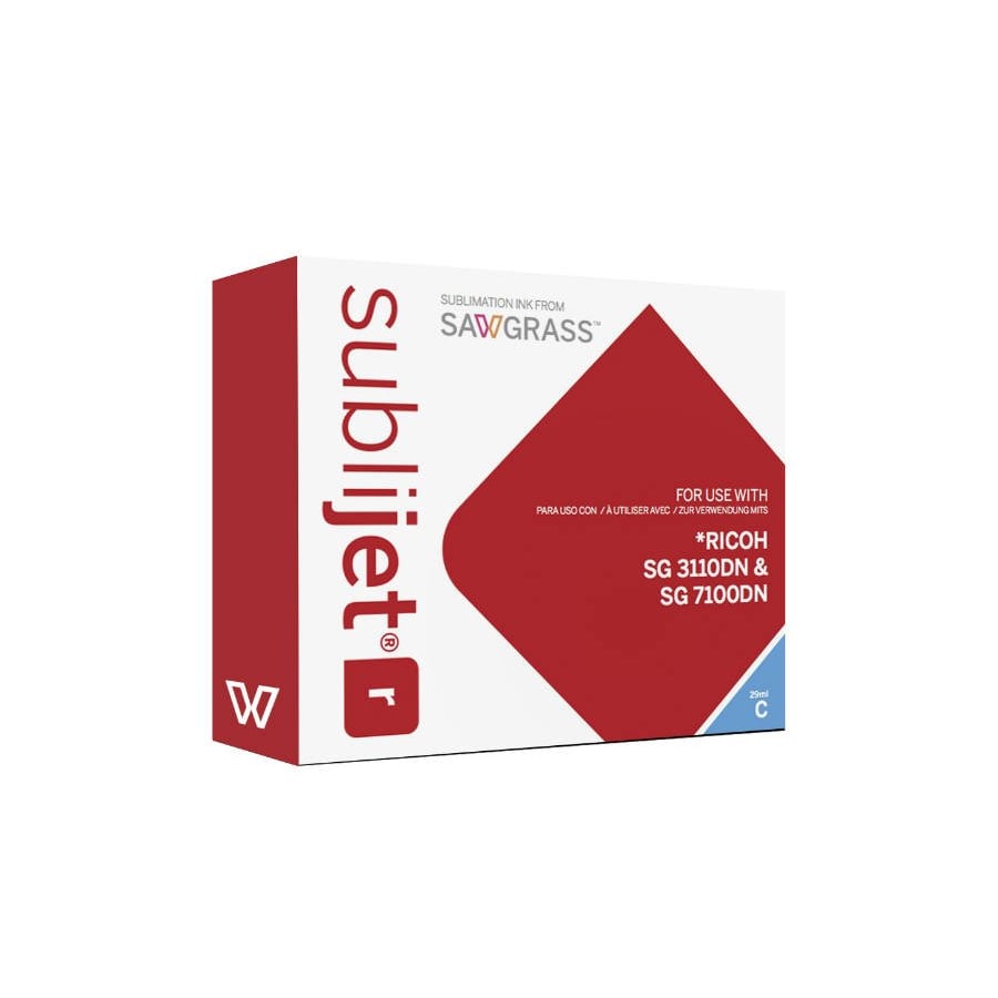 SubliJetR Cyan Ink Cartridge Ink for Ricoh SG3110DN/7100DN, 29 ml