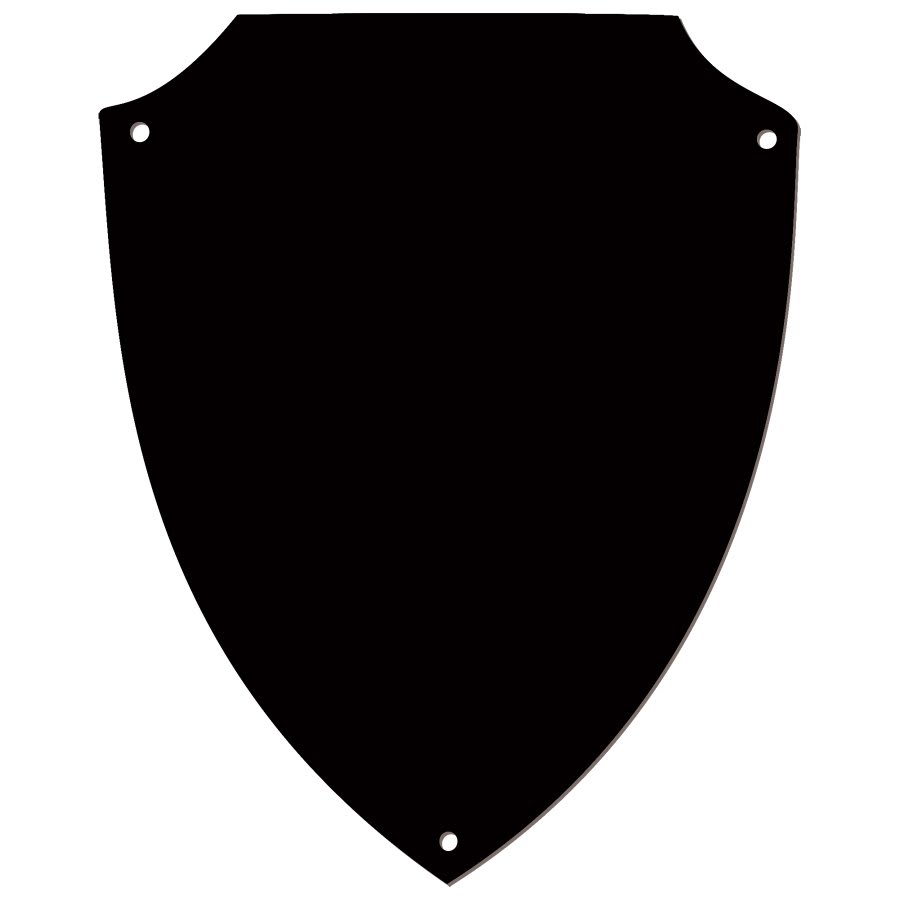 6" x 7 5/8" Black Brass Shield Plaque Plate