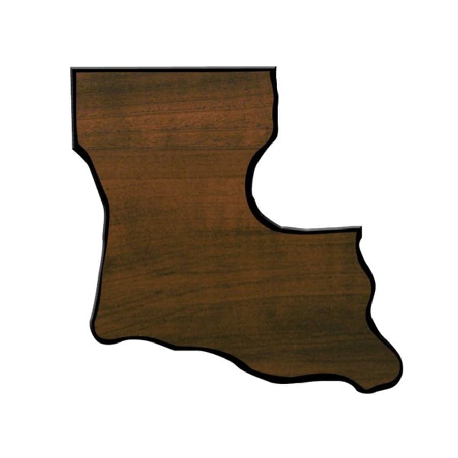 11" x 11" Walnut Finish Black Edge Louisiana State Plaque