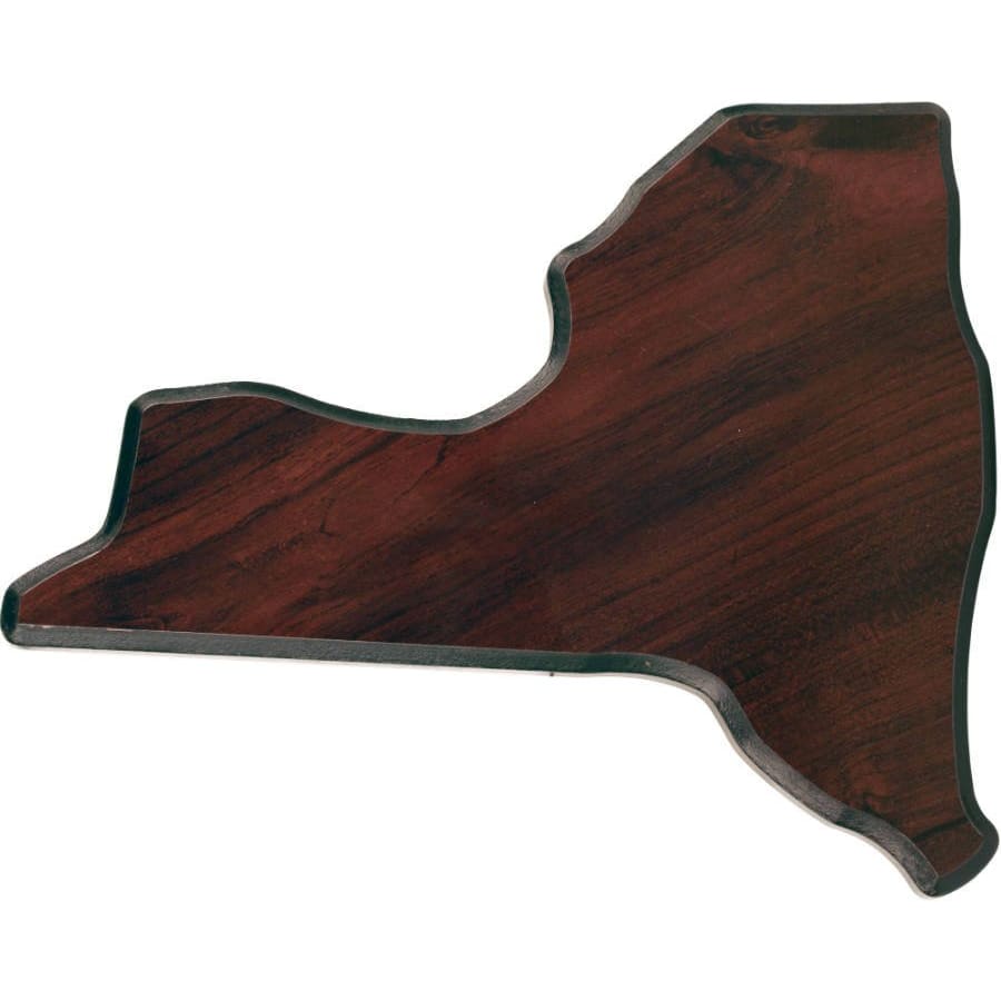 8" x 9 1/2" Walnut Finish Black Edge New York State Plaque