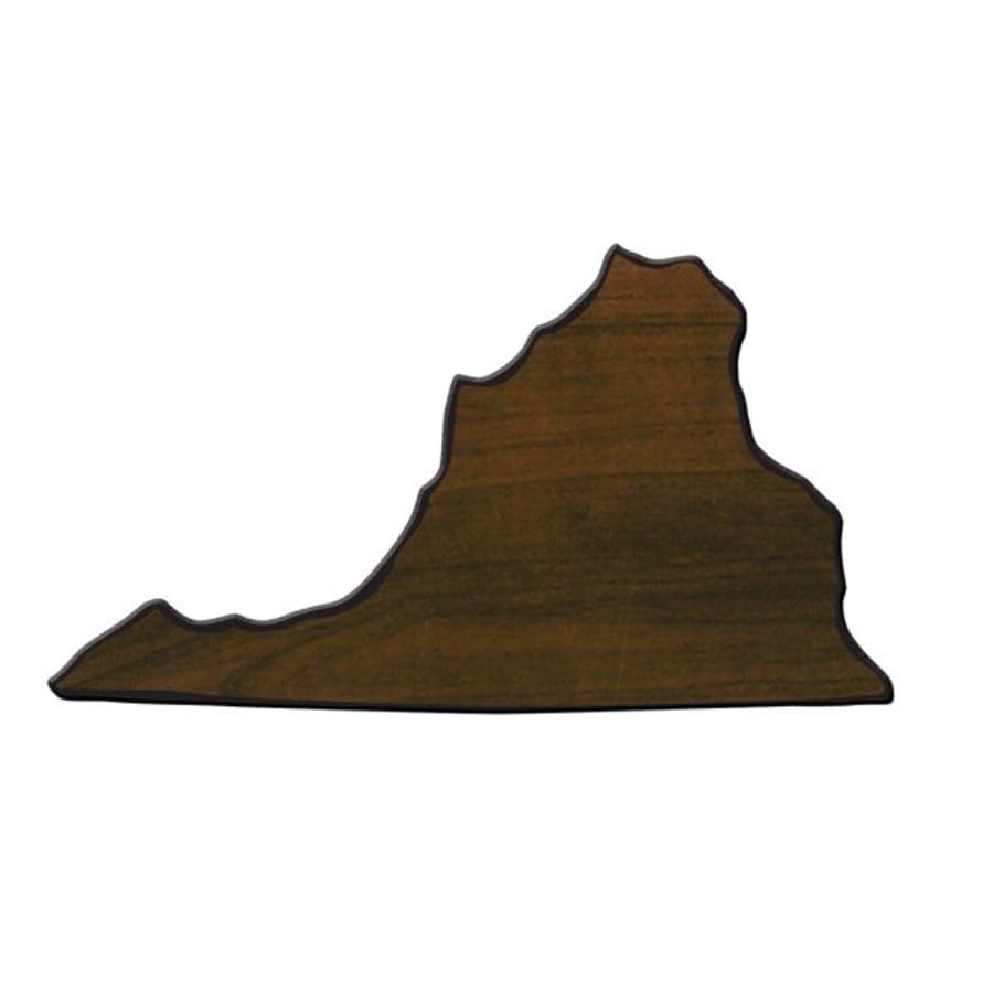 6 1/4" x 10 7/8" Walnut Finish Black Edge Virginia State Plaque