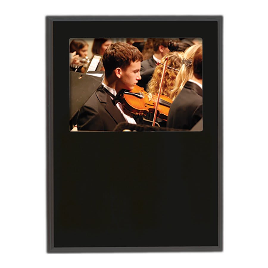 9" x 12" Value Matte Black Finish Slide-In Frame Plaque with 7" x 5" Window