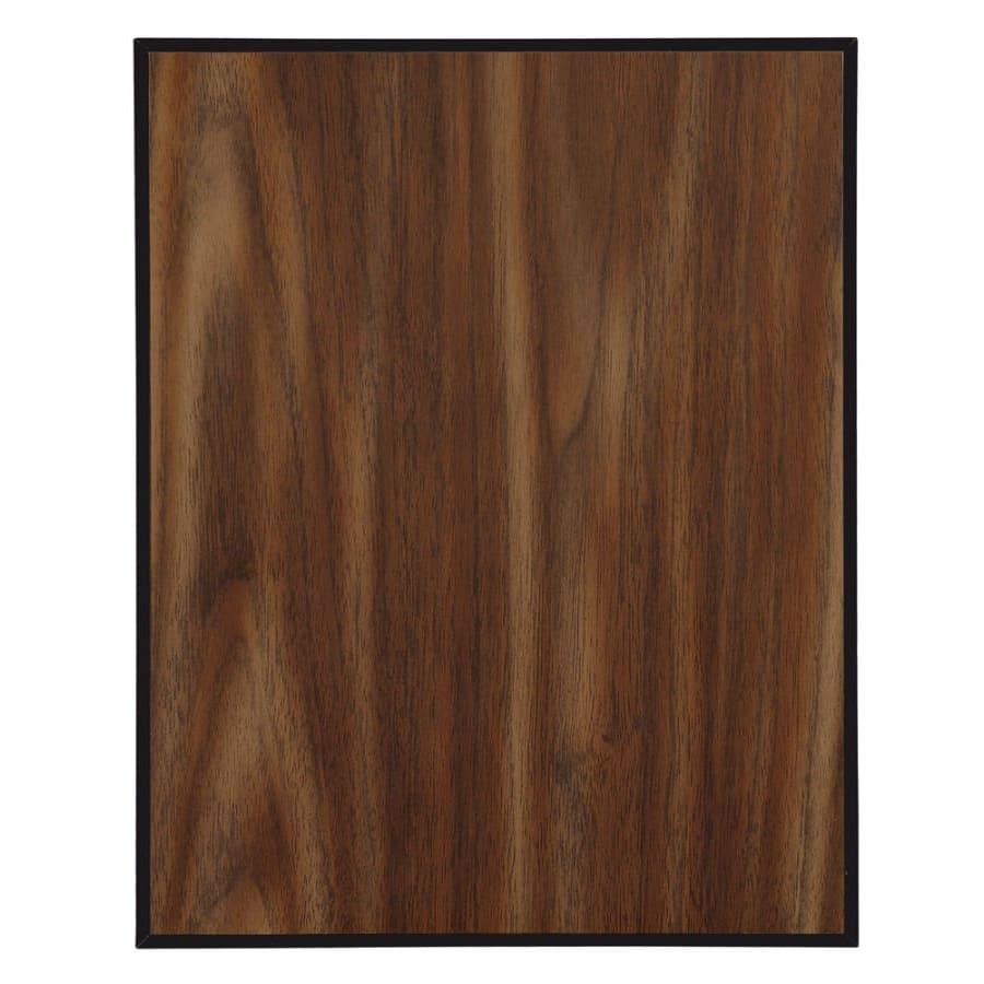 10 1/2" x 13" Value Walnut Finish Plaque with 45 Degree Bevel Black Edge