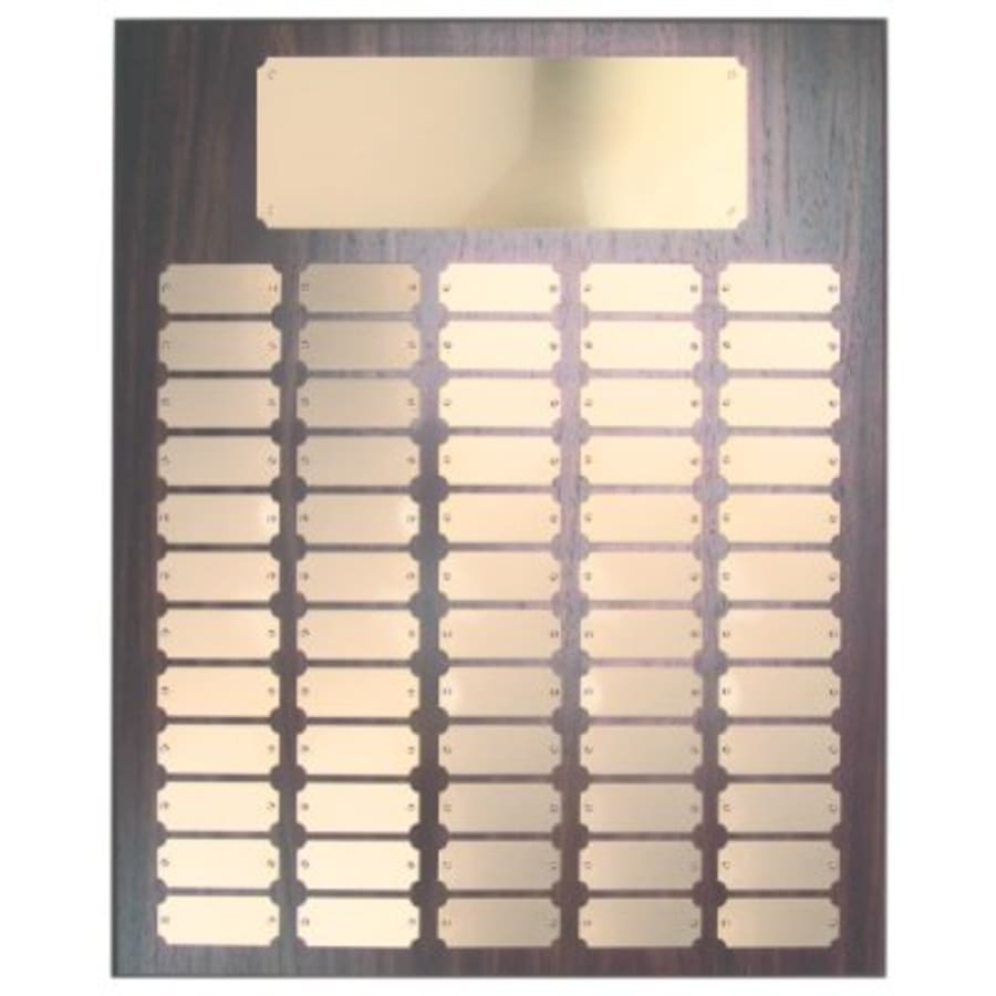 60 Gold Plate Walnut Finish Completed Perpetual Plaque
