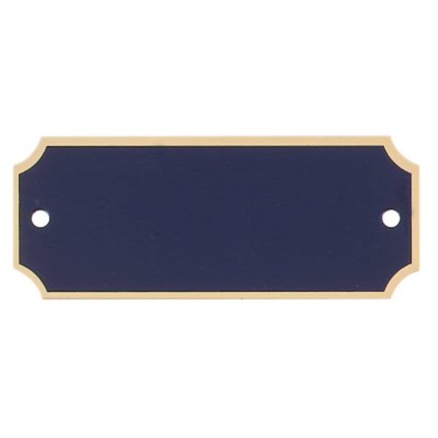2 1/2" x 1" x .020" Laserable Black Brass Perpetual Plate with Gold Border