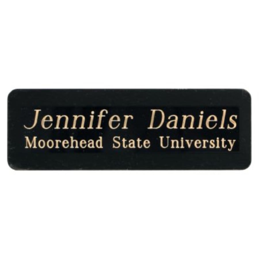 1" x 3" Laserable Black Brass Name Badge Plate