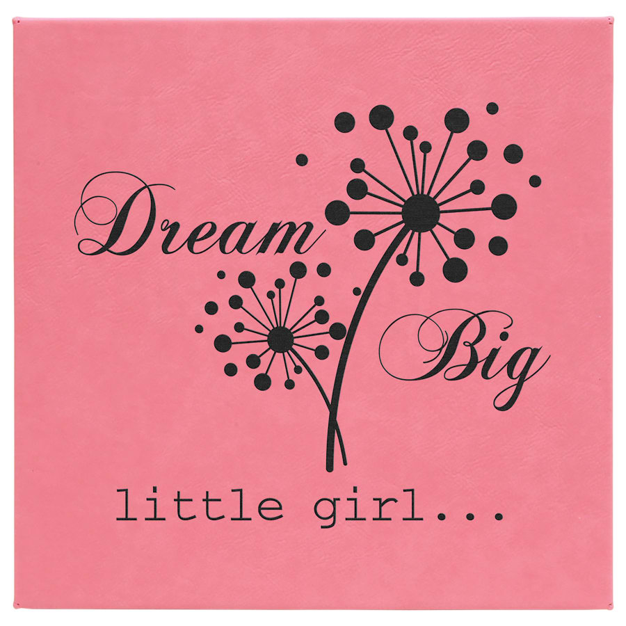 10" x 10" Pink Laserable Leatherette Wall Decor with Sawtooth Hanger