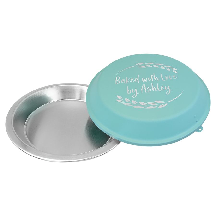 9" Aluminum Pie Pan with Teal Lid
