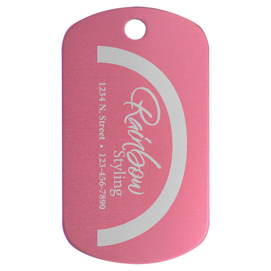1" x 2" Pink Anodized Aluminum G.I. Tag