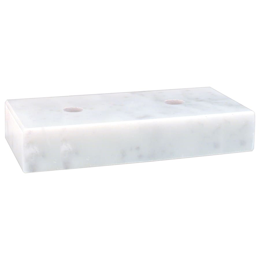 2" x 4" White 2 Hole Countersunk Trophy Marble