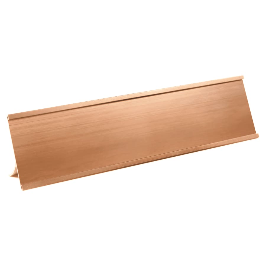 2" x 8", Rose Gold, Kota Pro Aluminum Desk Holder, Fits 1/16" Thick Plastic Insert