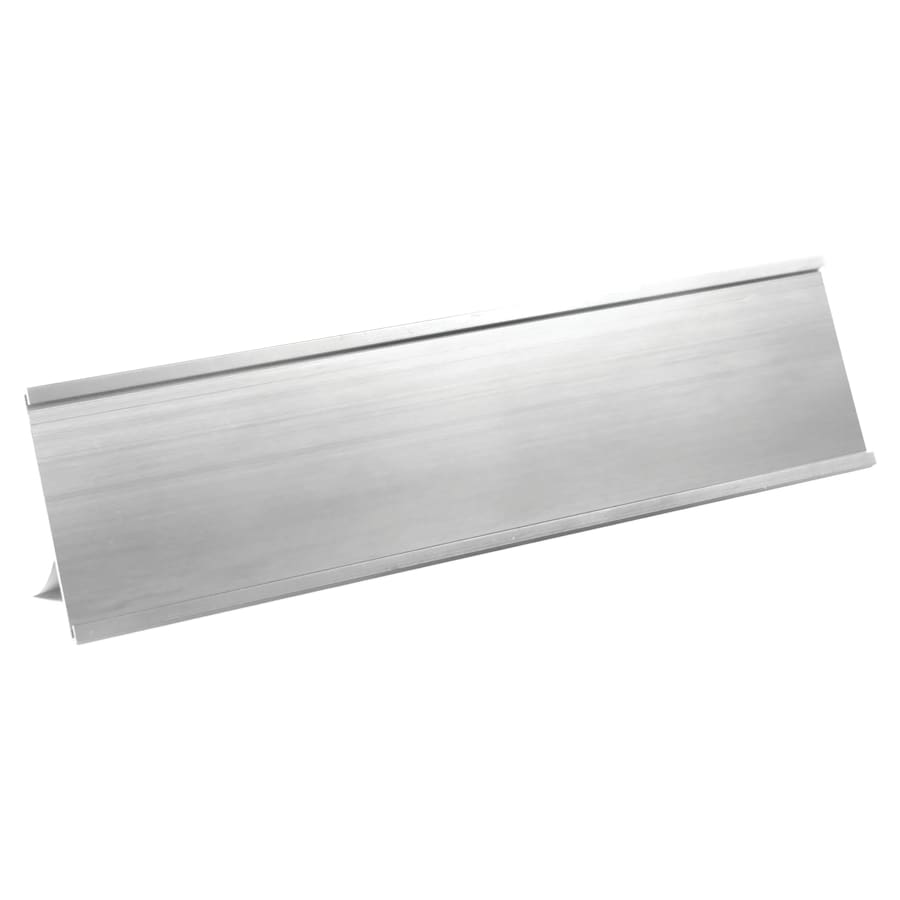 2" x 10", Shiny Silver, Kota Pro Aluminum Desk Holder, Fits 1/16" Thick Plastic Insert