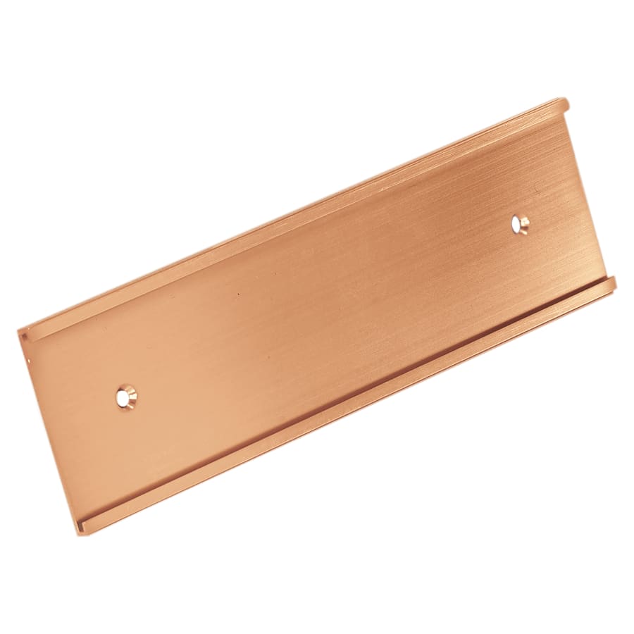 2" x 6", Rose Gold, Kota Pro Aluminum Wall Bracket with Mounting Holes, Fits 1/16" Thick Plastic Insert