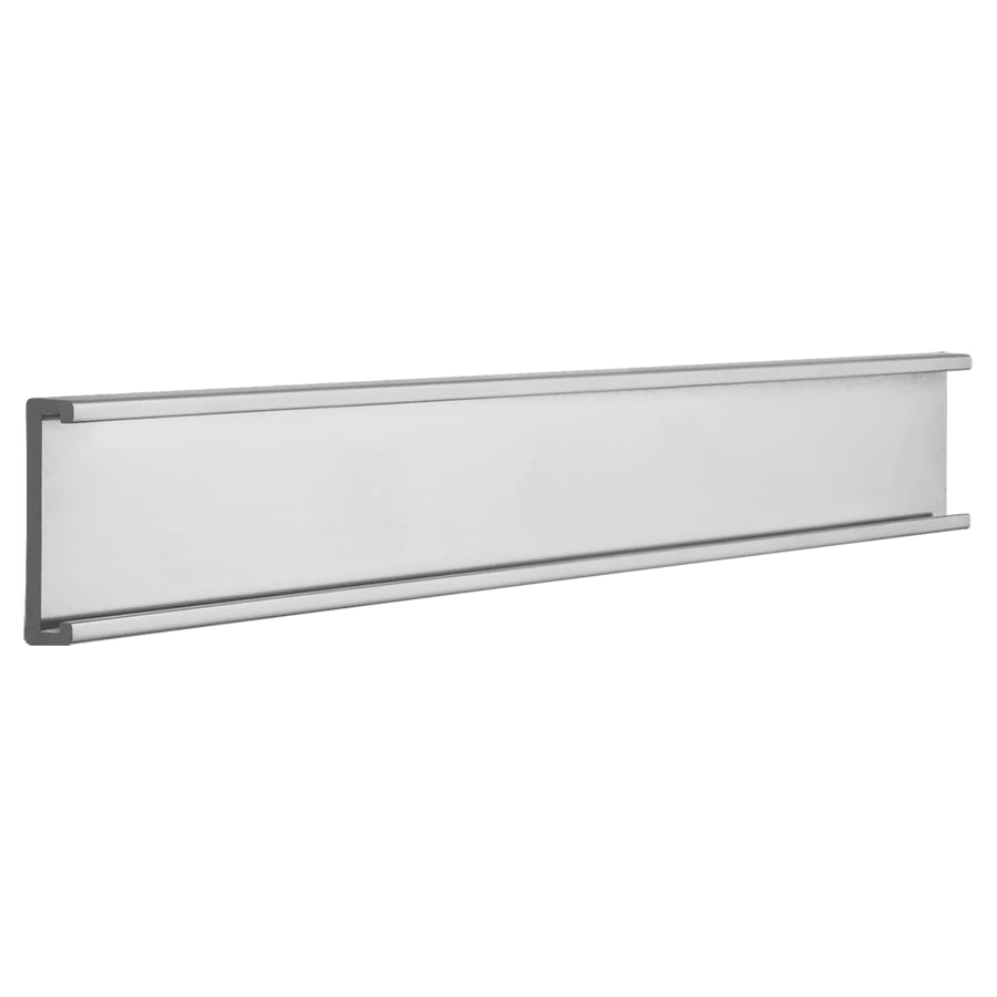1" x 8", Shiny Silver, Kota Pro Aluminum Wall Bracket without Mounting Holes, Fits 1/16" Thick Plastic Insert