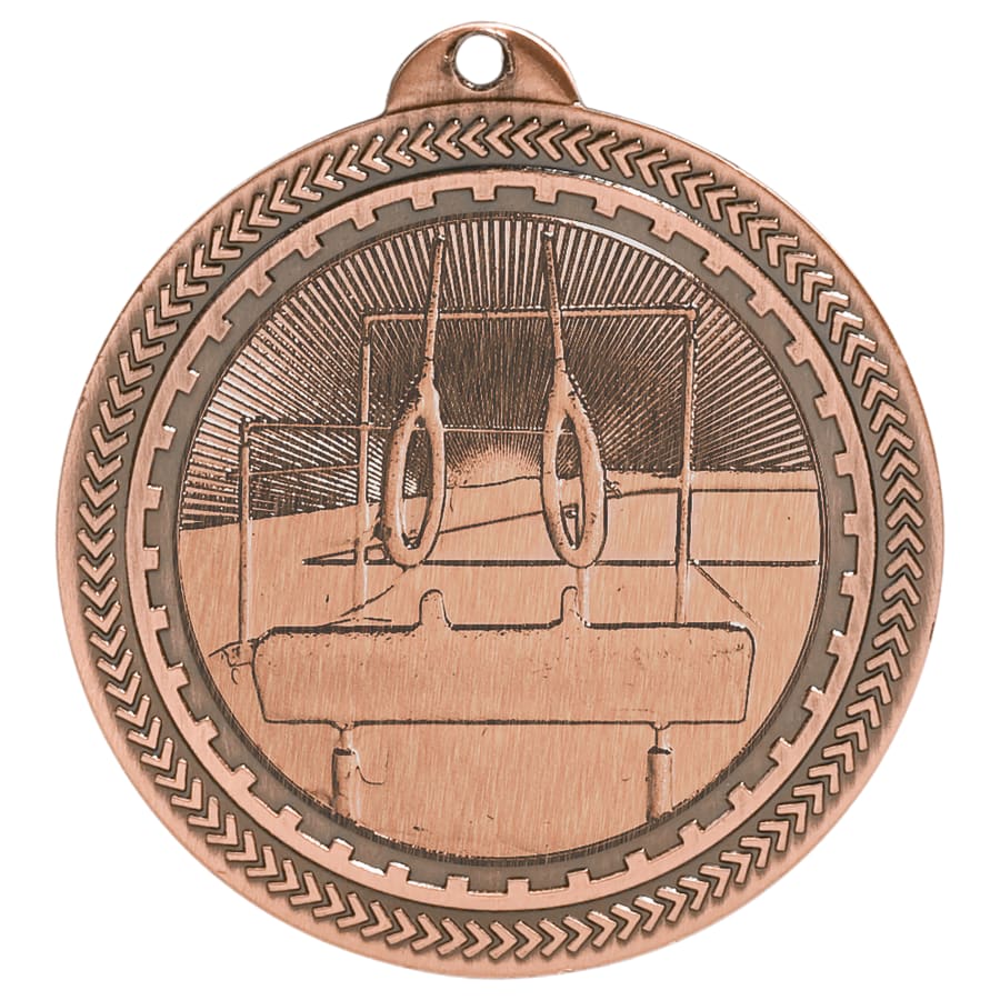 2" Antique Bronze Gymnastics Laserable BriteLazer Medal