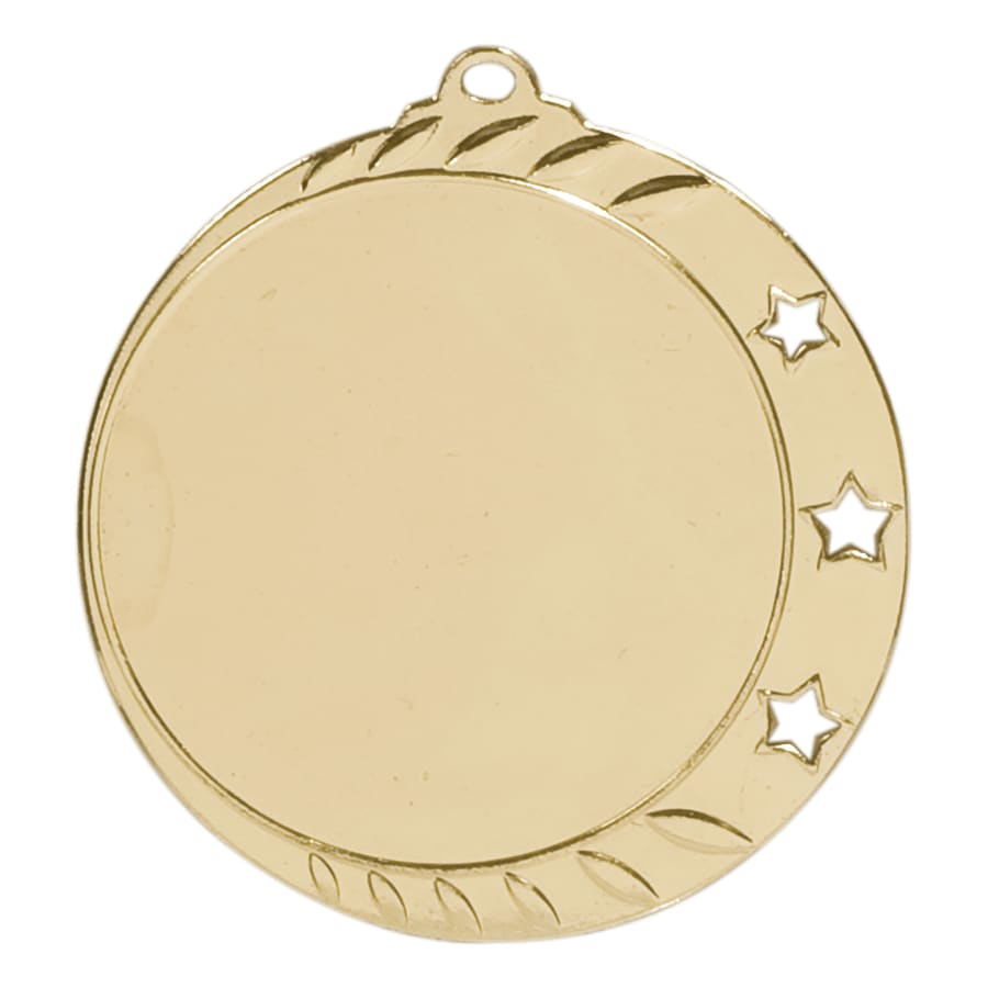 1 7/8" Bright Gold 3-Star 1 1/2" Insert Holder Medal